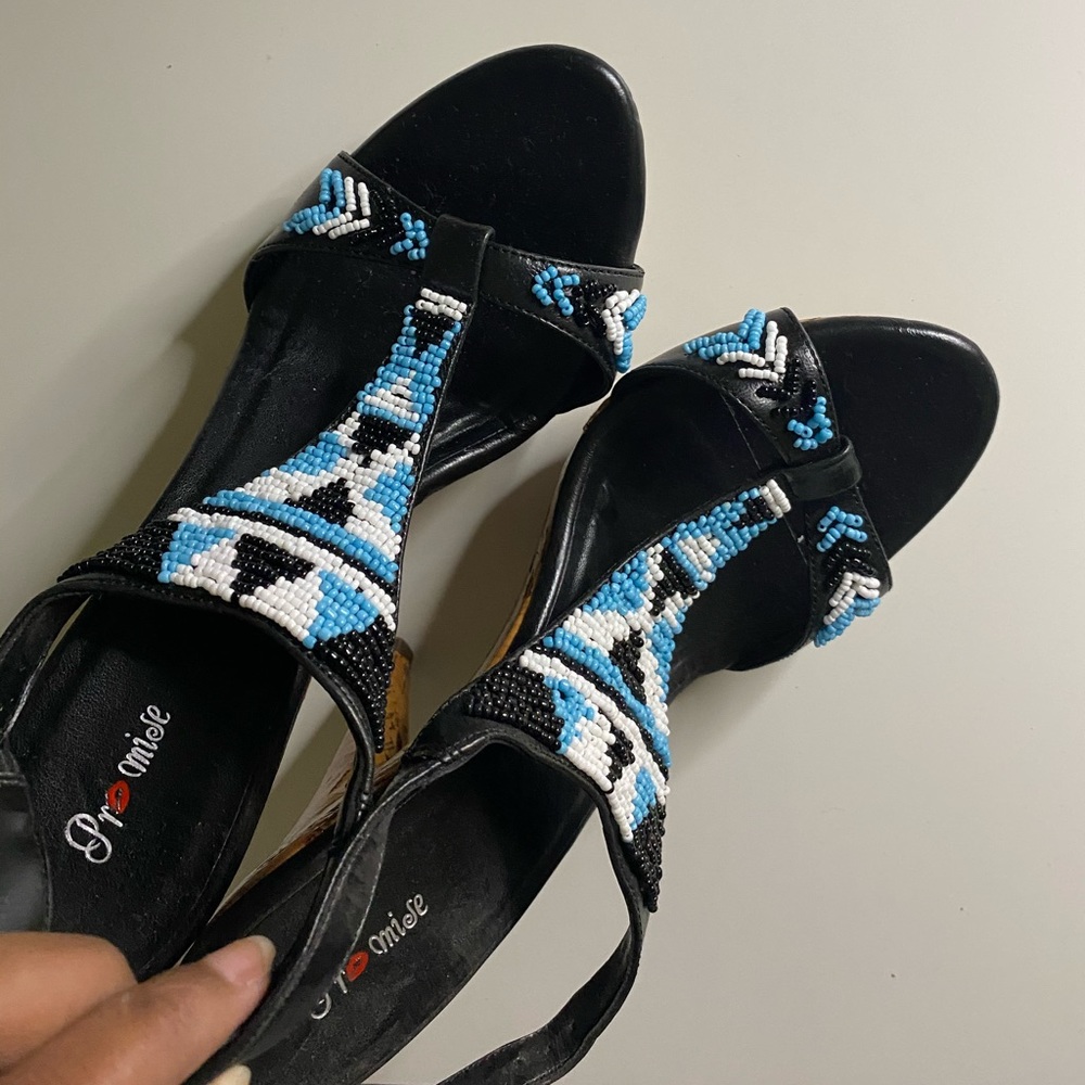 Beaded Aztec Sandals